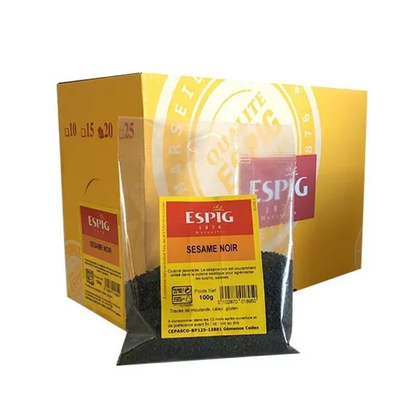 Ganzer schwarzer Sesam - ESPIG - 20x100g