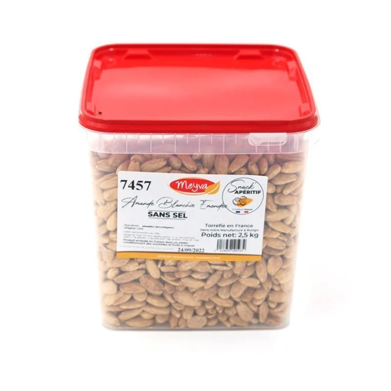 SNACK APERITIF - BLANCHED ALMOND 23/25 - ROASTED WITHOUT SALT - 2.5KG