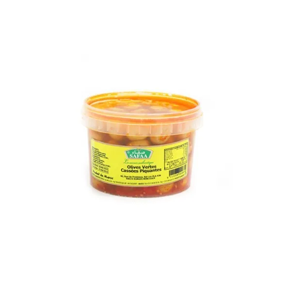 Spicy Cracked Green Olives - 6X400G