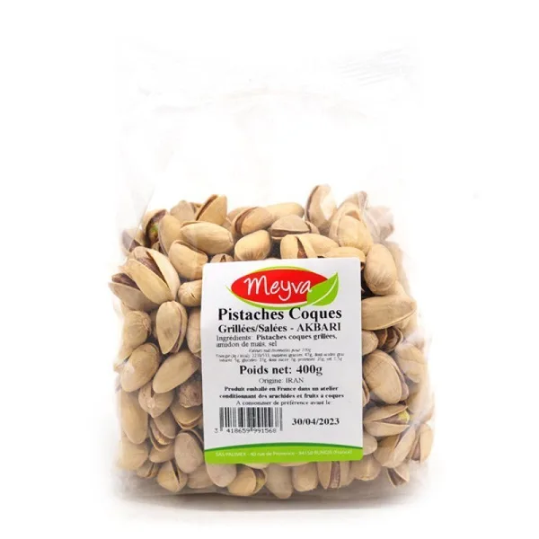 MEYVA - PISTACHE COQUE JUMBO GRILLEE SALEE - AKBARI - IRAN 18X400G
