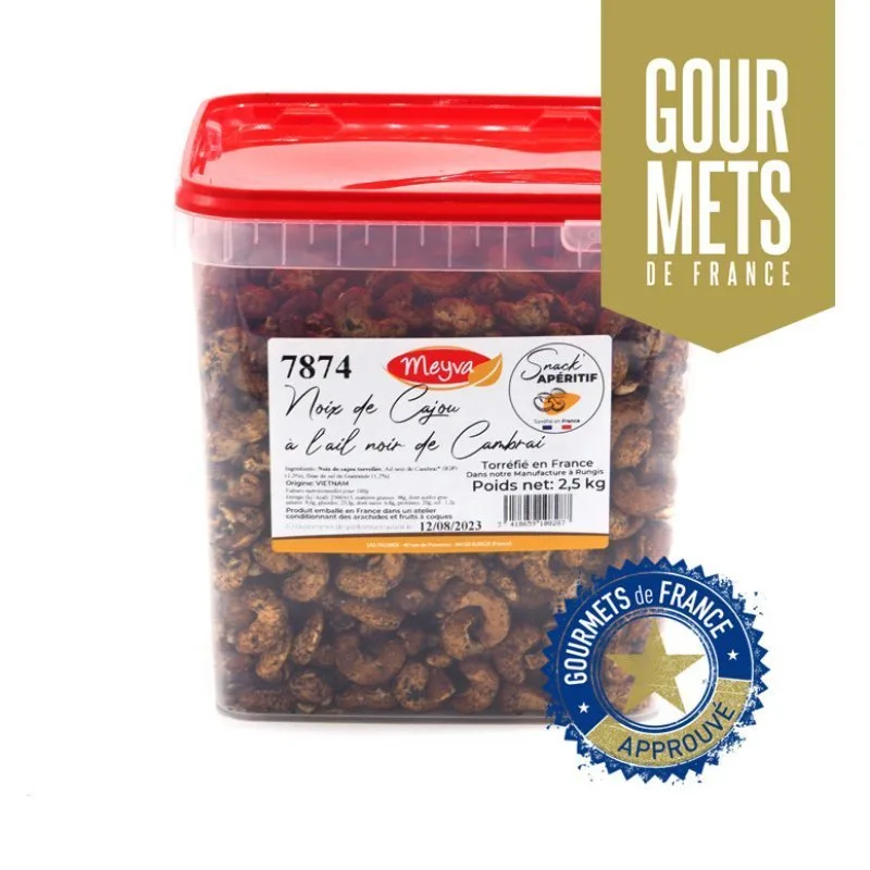 SNACK APERITIF - Cashewkerne mit Cambray Schwarzknoblauch - 2.5KG
