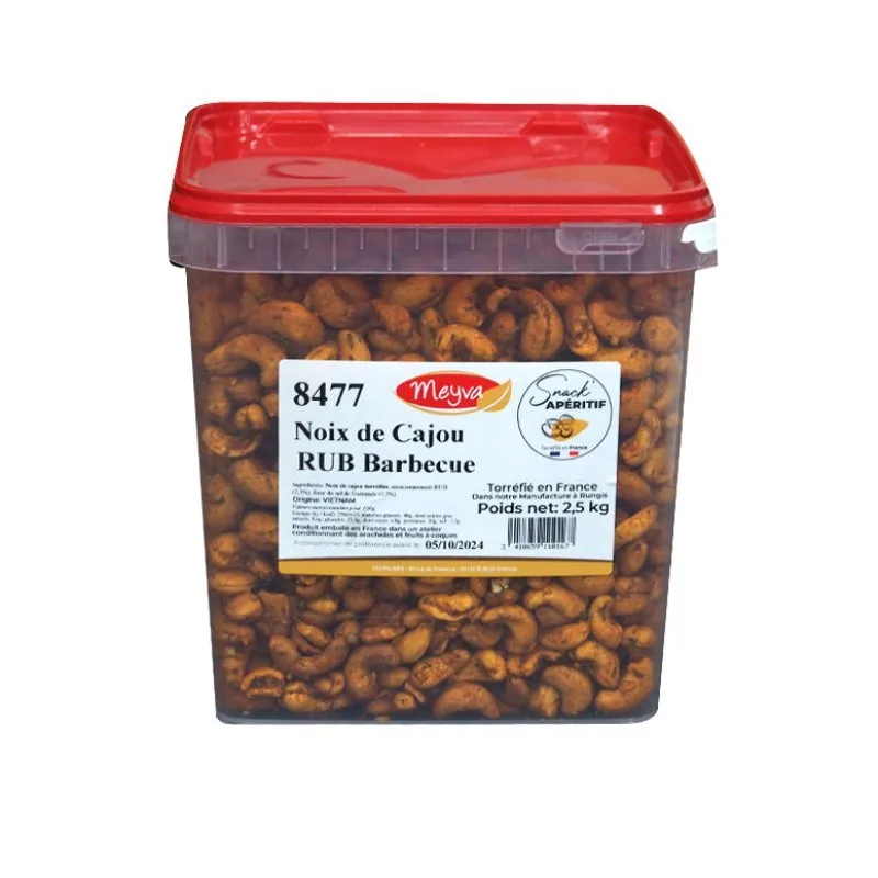 SNACK APERITIF - Noix de Cajou RUB Barbecue - 2.5KG
