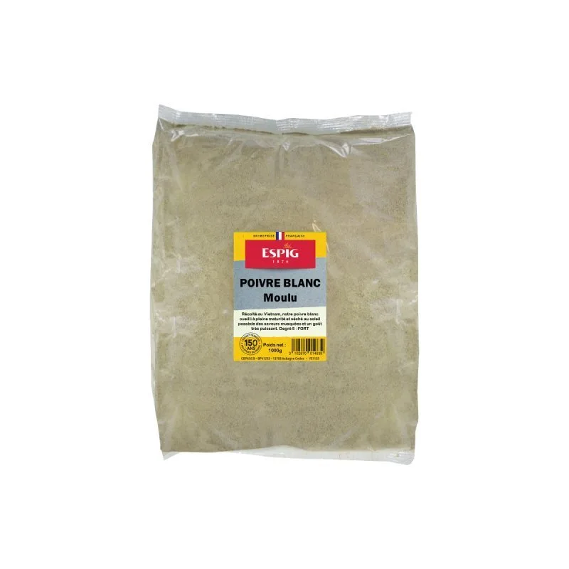 Gemahlener Weißer Pfeffer - 1KG - Espig