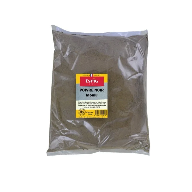 Gemahlener Schwarzer Pfeffer - 1KG - Espig