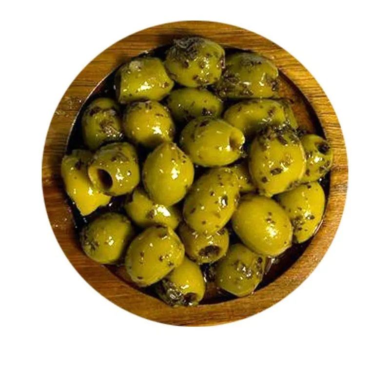 Olives MEYVA - OLIVES VERTES DENOYAUTEES AIL BASILIC - 2KG - 2