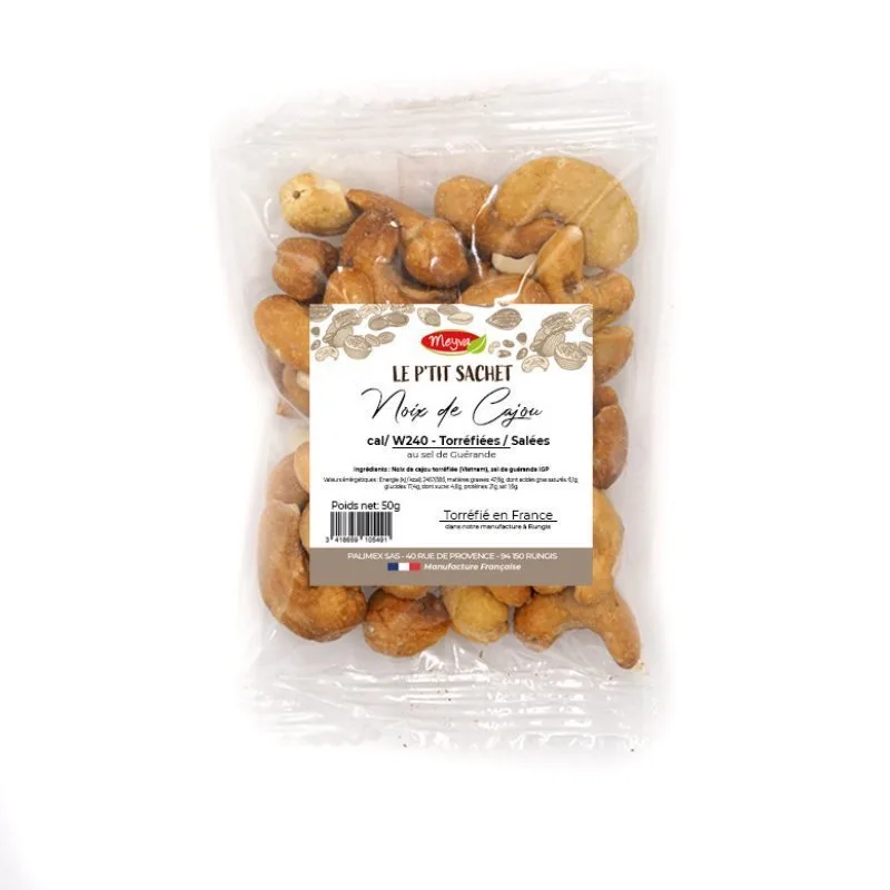 The Ptit Sachet - Cashew W240 - Roasted Guérande Salt - 20x50g