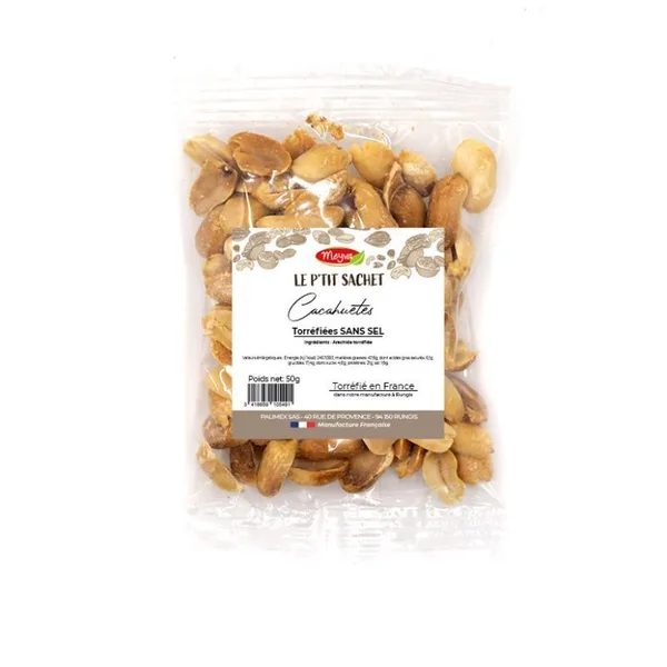 LE PTIT SACHET - Blanchierte Erdnuss 25/29 - Geröstet Ohne Salz - 20X50G