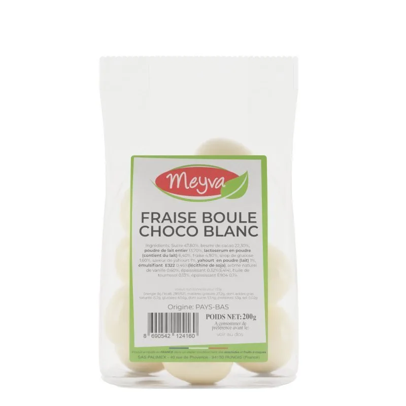 Meyva Pav - Choco White Ball Strawberry - 12x200g - 2