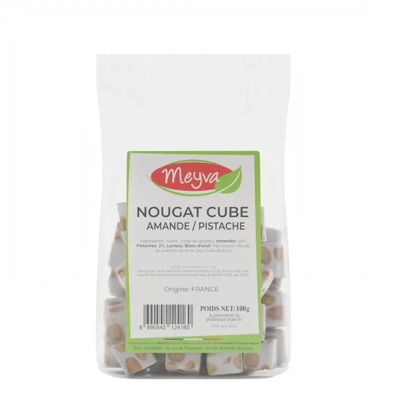 Meyva Pav - Nougat Cube Mandel / Pistazien Herkunft Frankreich - 12x100g - 2