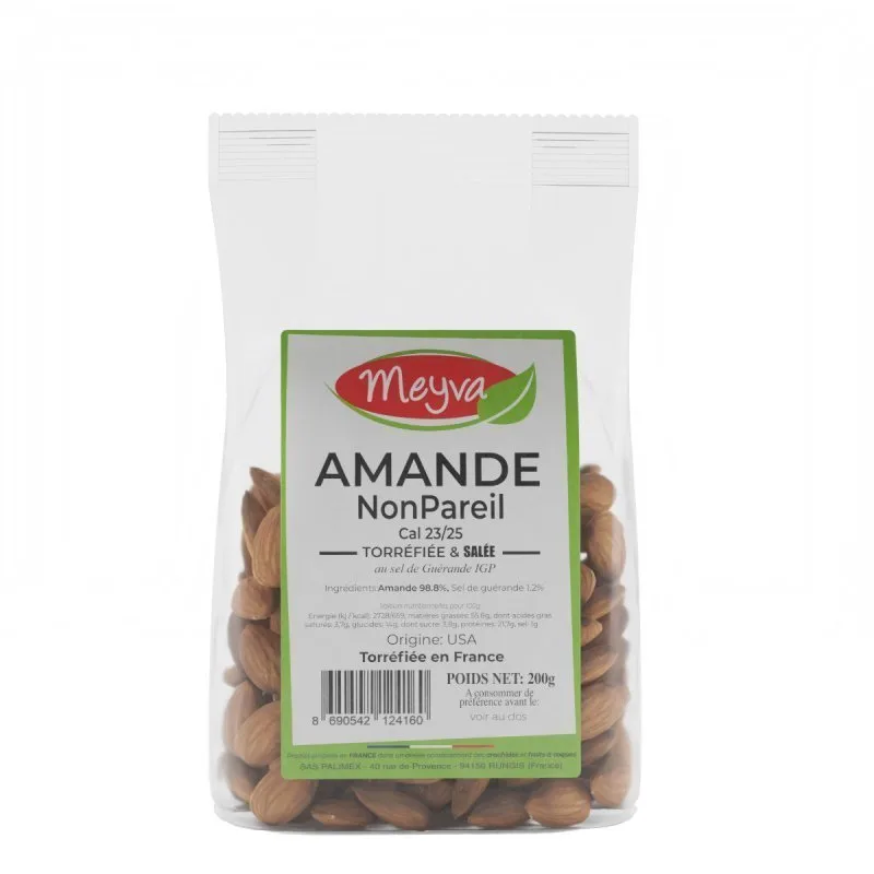 Meyva - Nonpareil Mandel Extra 23/25 Geröstet/Guérande-Salz - 12X200G