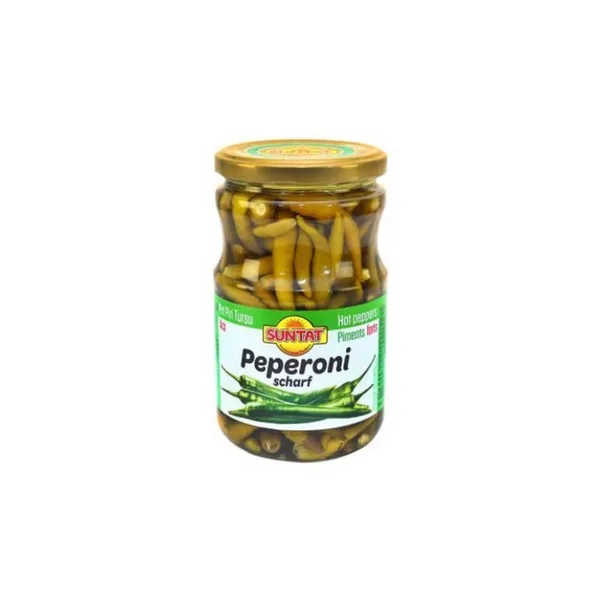 Suntat Glas - Pepperoni / Scharfe Paprika Piri Biber Tursu - 590g - 12x660ml