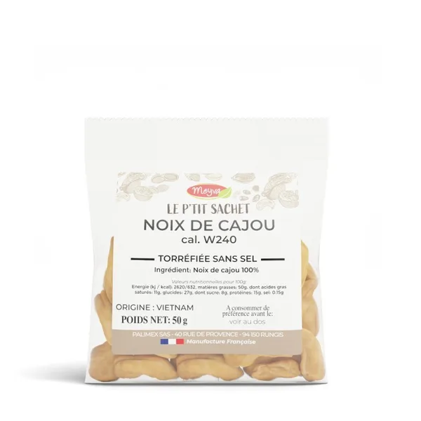 Cashew W240 - geröstetes Salz - 20x50g - die P'tit-Tasche