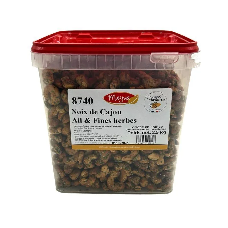 SNACK APERITIF - Cashewkerne mit Knoblauch und feinen Kräutern - 2.5KG