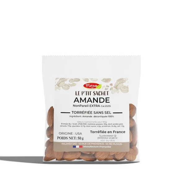 Mandel NonPareil EXTRA 23/25 - Geröstet ohne Salz - 20X50G - Das kleine Tütchen