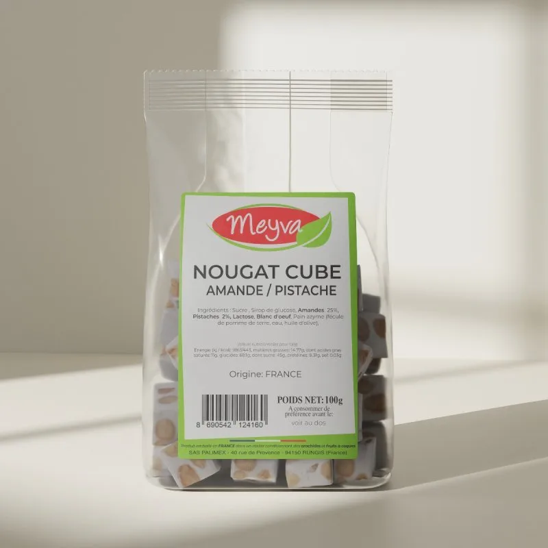 Meyva PAV - Nougat Cube Amande / Pistache Origine FRANCE - 12x100g - 3