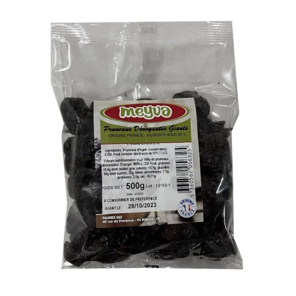 PRUNEAU D'AGEN IGP 33/44 - 20X500G HUMIDITE 35%MAXI