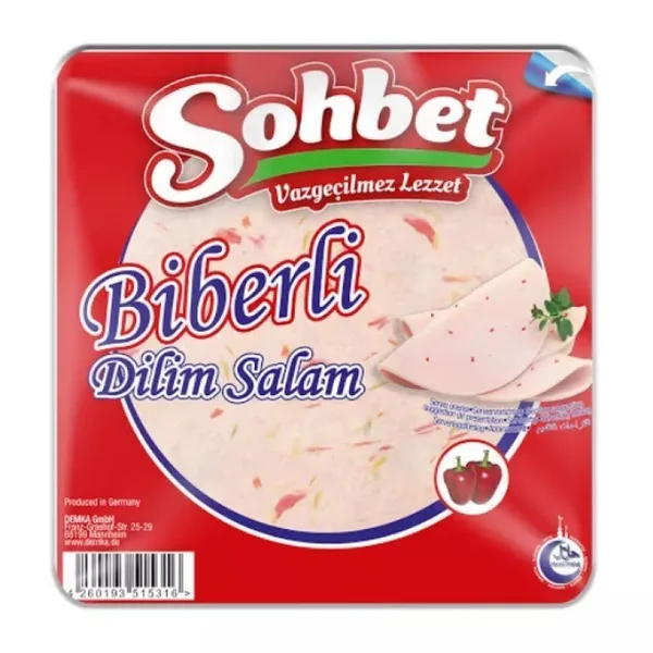SOHBET - BIBERLI DILIM SALAM - Paprika-Geflügel-Scheiben - 12X200G