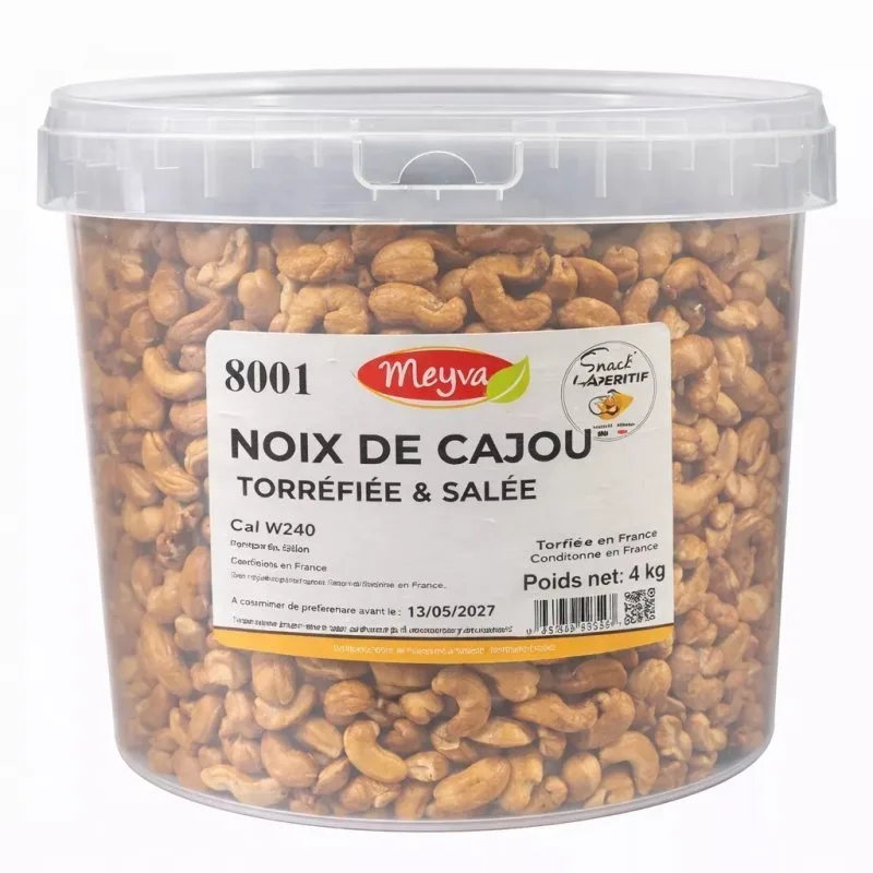Eimer Snack Meyva - Geröstete Cashewkerne & Guerande-Salz W240 - 4KG
