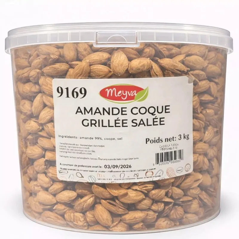 SEAU MEYVA - AMANDE COQUE GRILLEE SALEE USA - 3KG