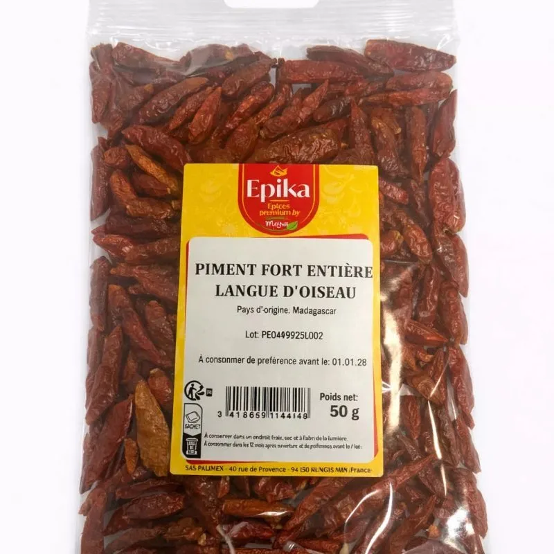 Epika - PIMENT FORT ENTIER langue d'oiseau - 20x50g