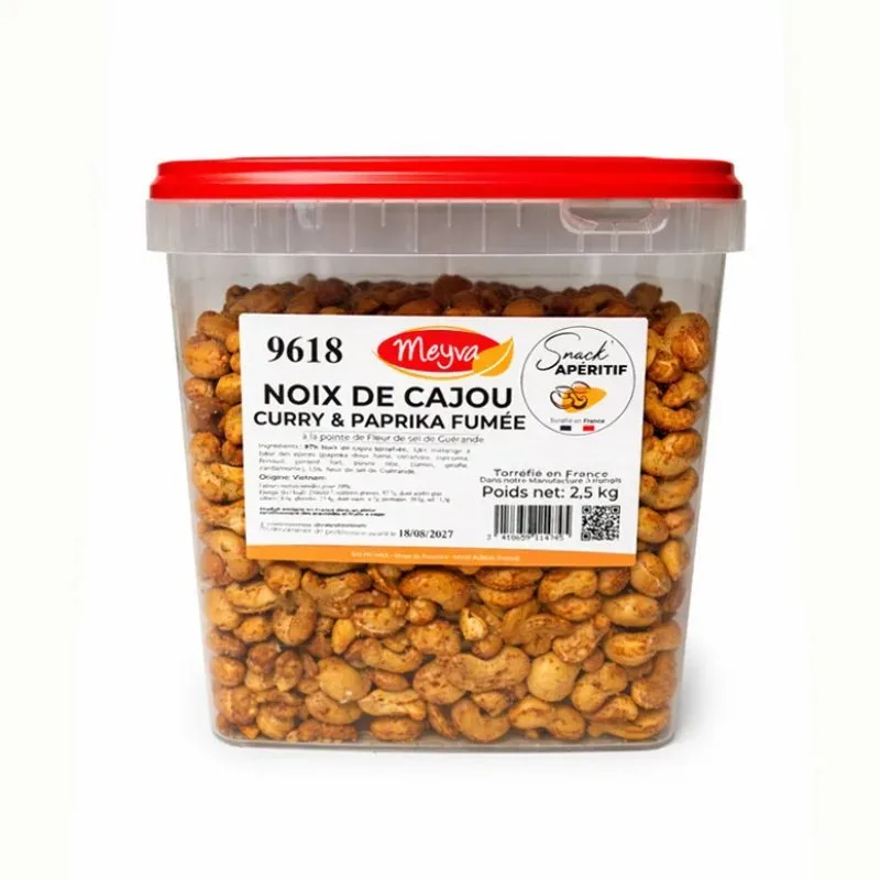 SNACK APERITIF - NOIX DE CAJOU Curry & Paprika fumé - 2,5KG
