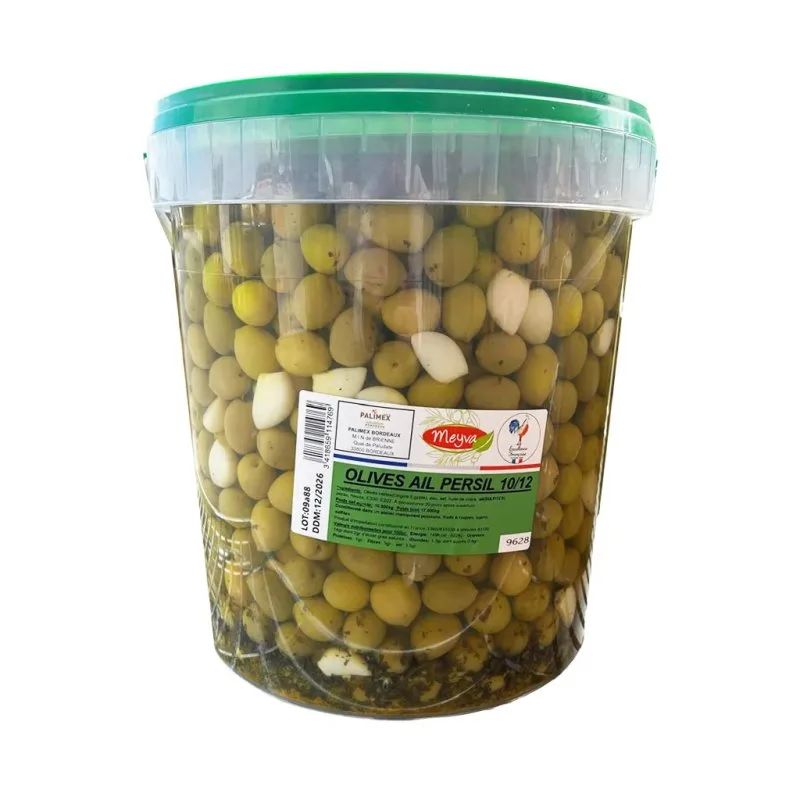 Green olives - EGYPT - Size 10/12 - GARLIC PARSLEY - 10KG