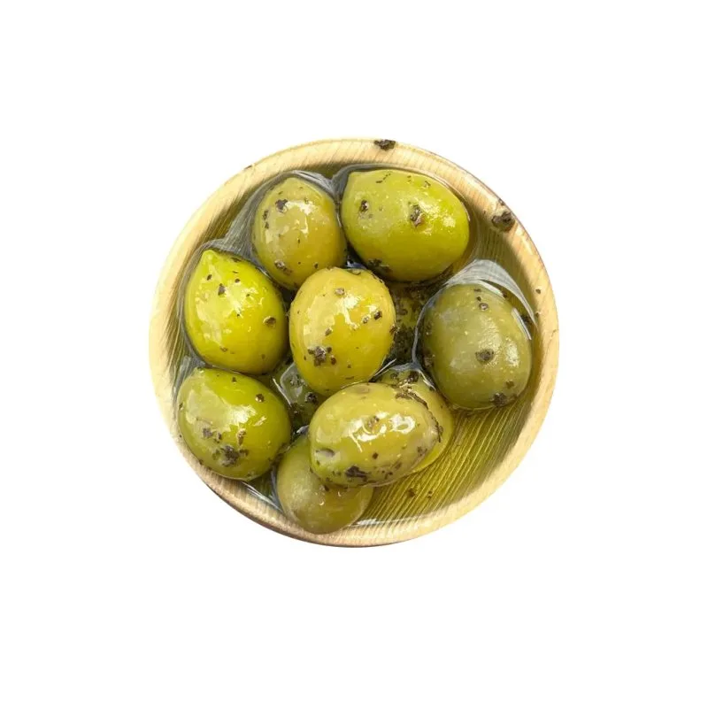 Grüne Oliven - ÄGYPTEN - Kaliber 10/12 - KNOBLAUCH BASILIKUM - 10KG - 2