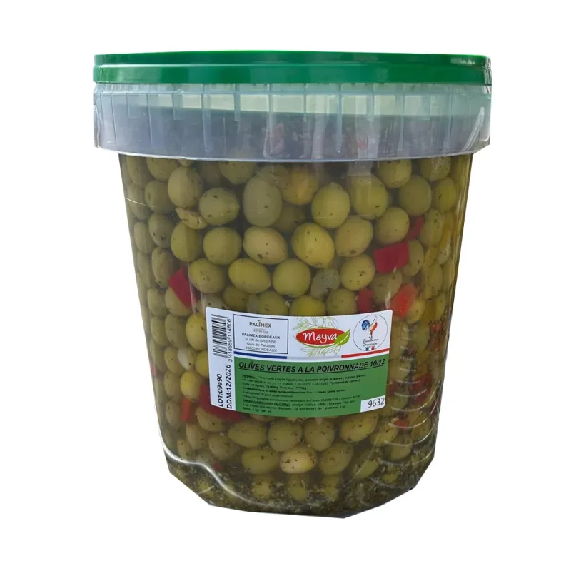 Olives vertes - EGYPTE - Calibre 10/12 - POIVRONNADE - 10KG