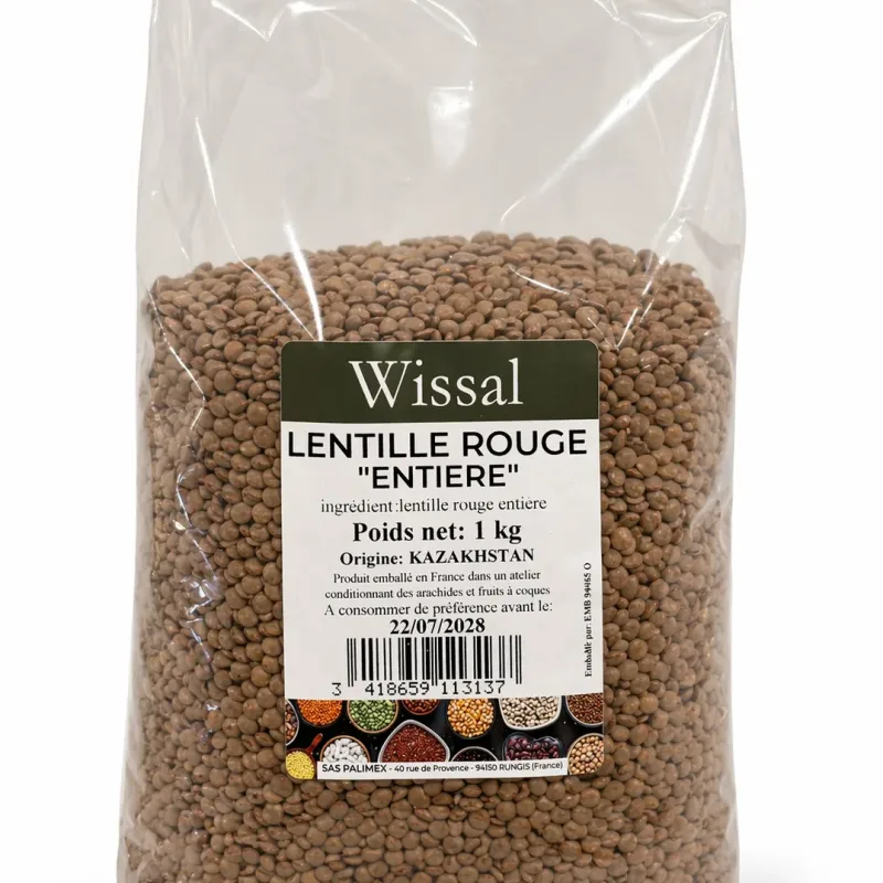WISSAL - LENTILLE ROUGE ENTIERE 12x1KG