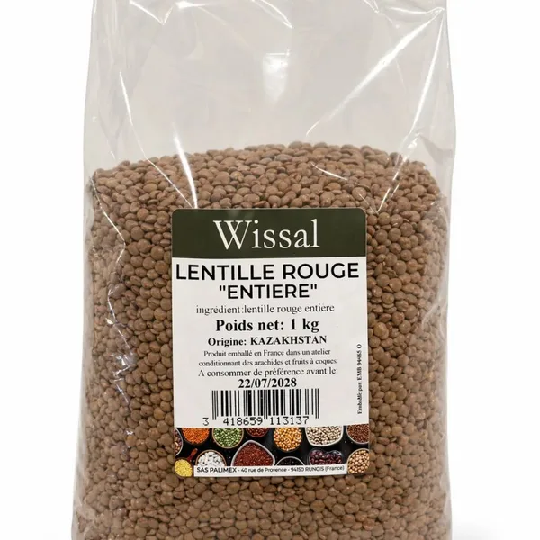 WISSAL - WHOLE RED LENTILS 12x1KG