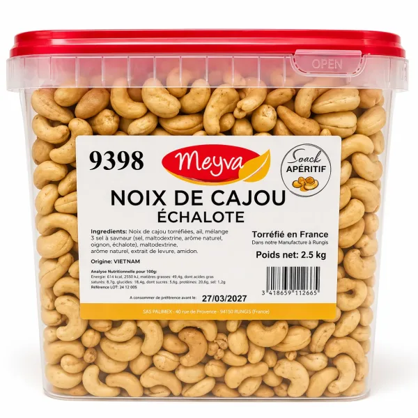 SNACK APERITIF - NOIX DE CAJOU ECHALOTE - 2,5KG