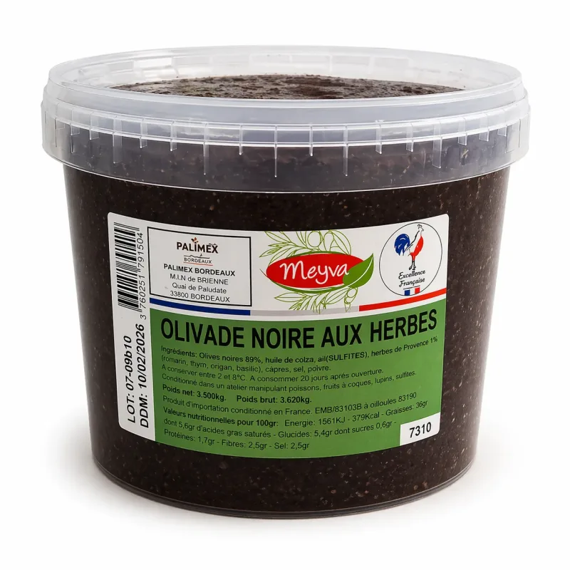 MEYVA - OLIVADE NOIRE AUX HERBES - 3.5KG