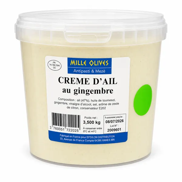 CREME D'AIL AU GINGEMBRE - 3.5KG - PRIX DU SEAU