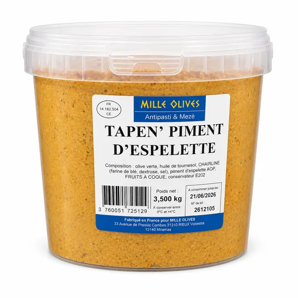 TAPEN' AU PIMENT D'ESPELETTE - 3.5KG SEAU - PRIX DU SEAU