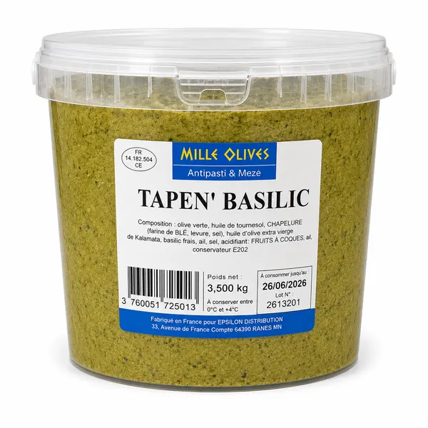 TAPEN' BASILIC - 3.5KG SEAU - PRIX DU SEAU