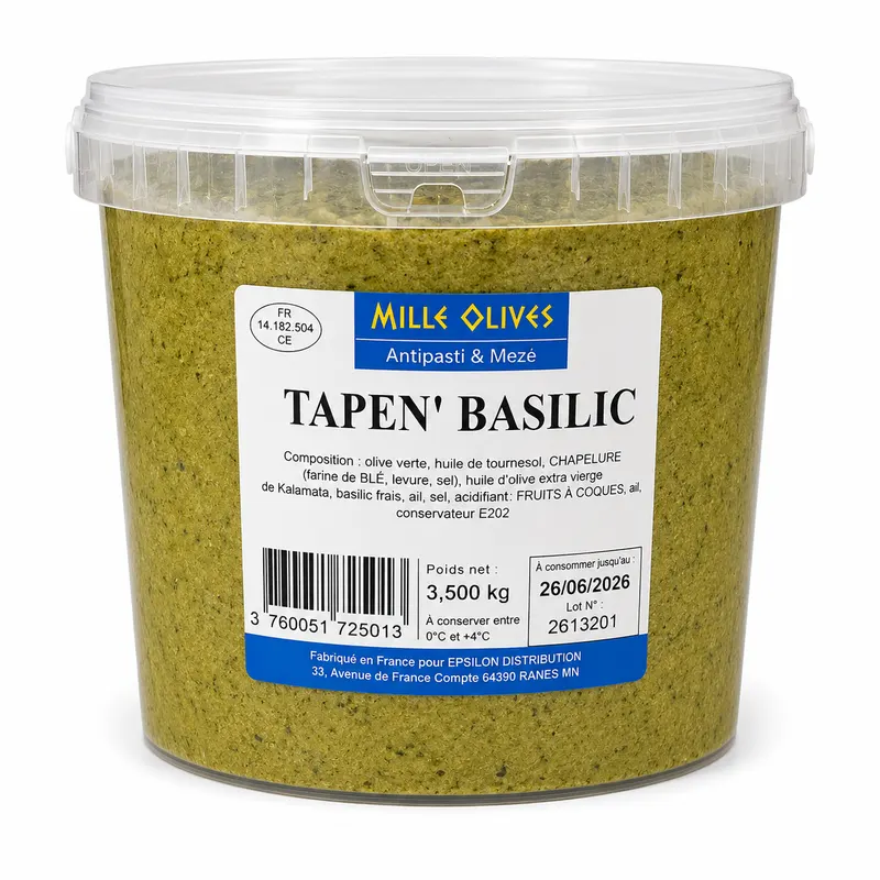 TAPEN' BASILIC - 3.5KG SEAU - PRIX DU SEAU