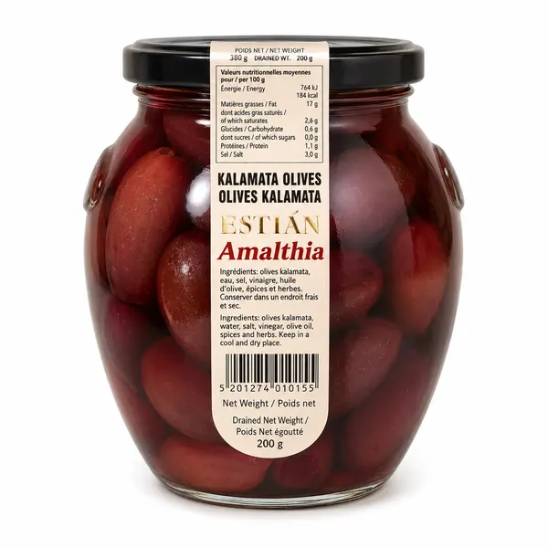 BOCAL OLIVES DE GRECE - KALAMATA ENTIERE - 6X400G