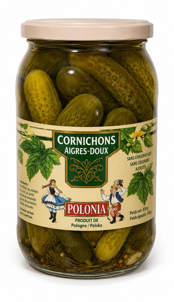 POLONIA SWEET & SOUR GHERKINS - 12x490g