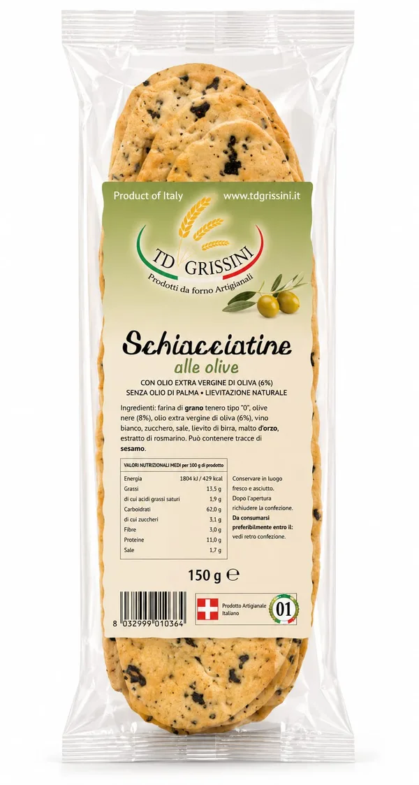 OLIVE SCHIACCIATINE - 12x150g