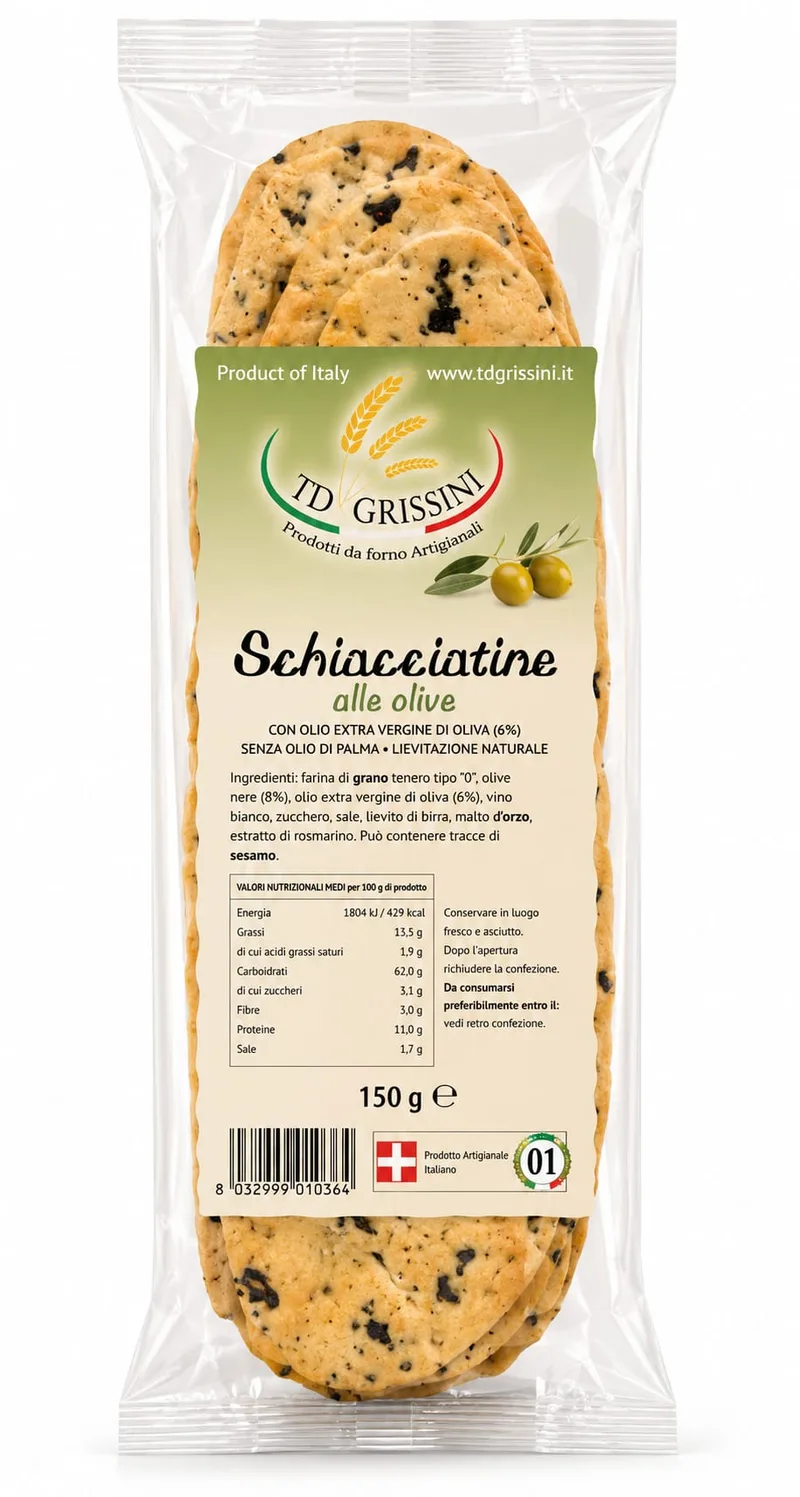 OLIVE SCHIACCIATINE - 12x150g