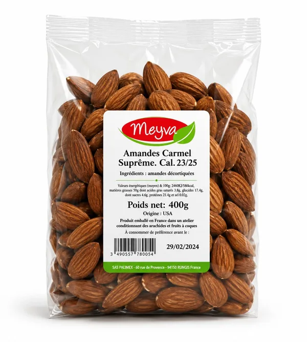 MEYVA - Geröstete Mandeln Ohne Salz in Frankreich - NonPareil EXTRA 23/25 - 18x400G