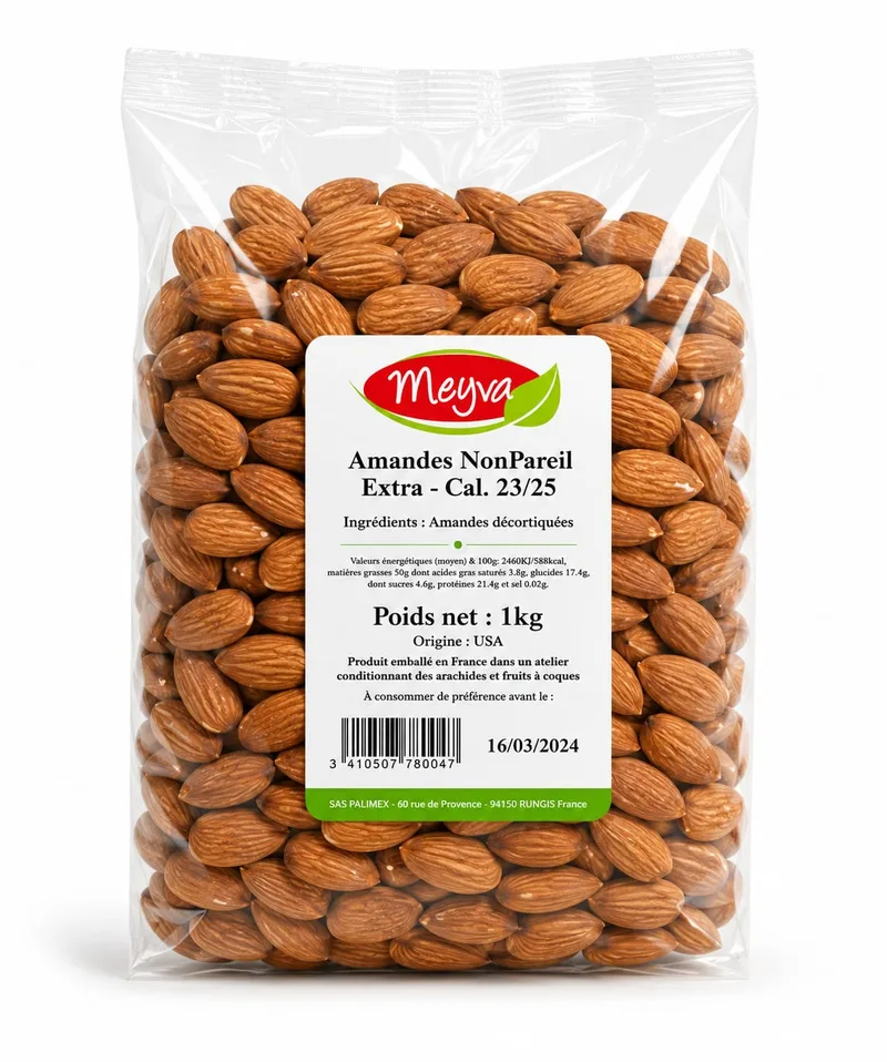 Meyva - Rohe Mandel NonPareil Extra - Kaliber 23/25 - 10X1KG