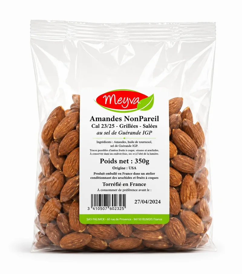 Meyva - Mandel NonPareil Extra 23/25 - Geröstet Guérande-Salz - 18X350G