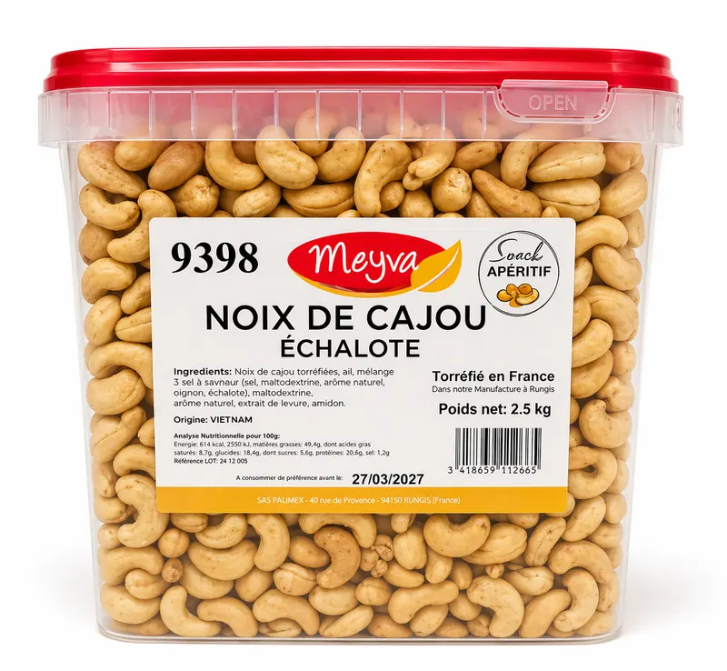 SNACK APERITIF - NOIX DE CAJOU ECHALOTE - 2,5KG - 2