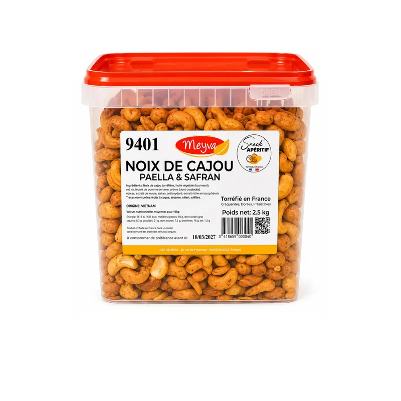 SNACK APERITIF - CASHEW NUTS PAELLA & SAFFRON - 2,5KG - 2