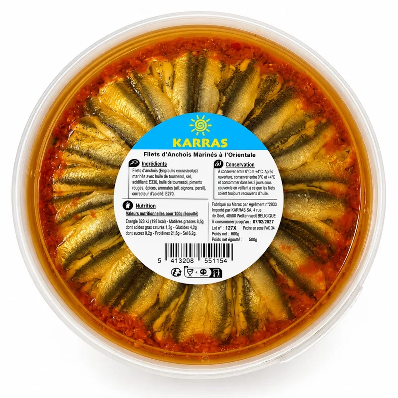 Orientalisch marinierte Sardellen - 1kg