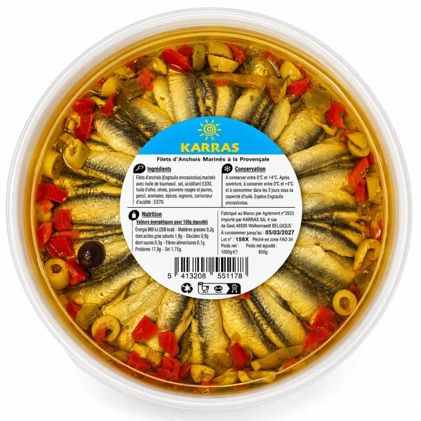 Provençal Marinated Anchovies - 1kg