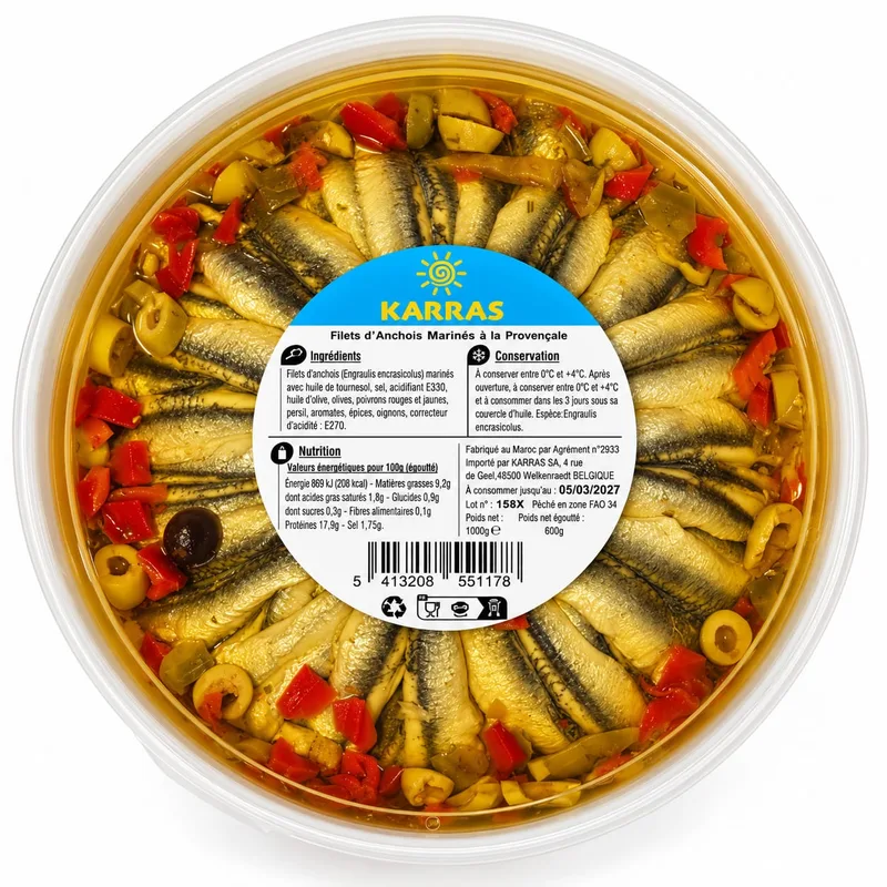 Provençal Marinated Anchovies - 1kg