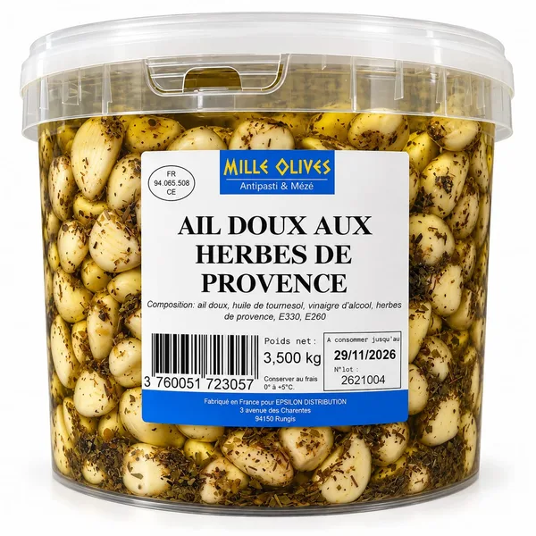 Knoblauch mit Kräutern der Provence - 3,5kg - Preis pro Eimer