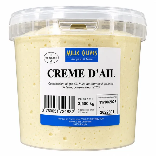 Mille Olives - Knoblauchcreme Natur - 3,5kg - Preis pro Eimer